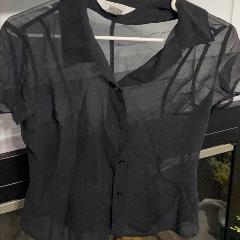 Express black sheer shirt